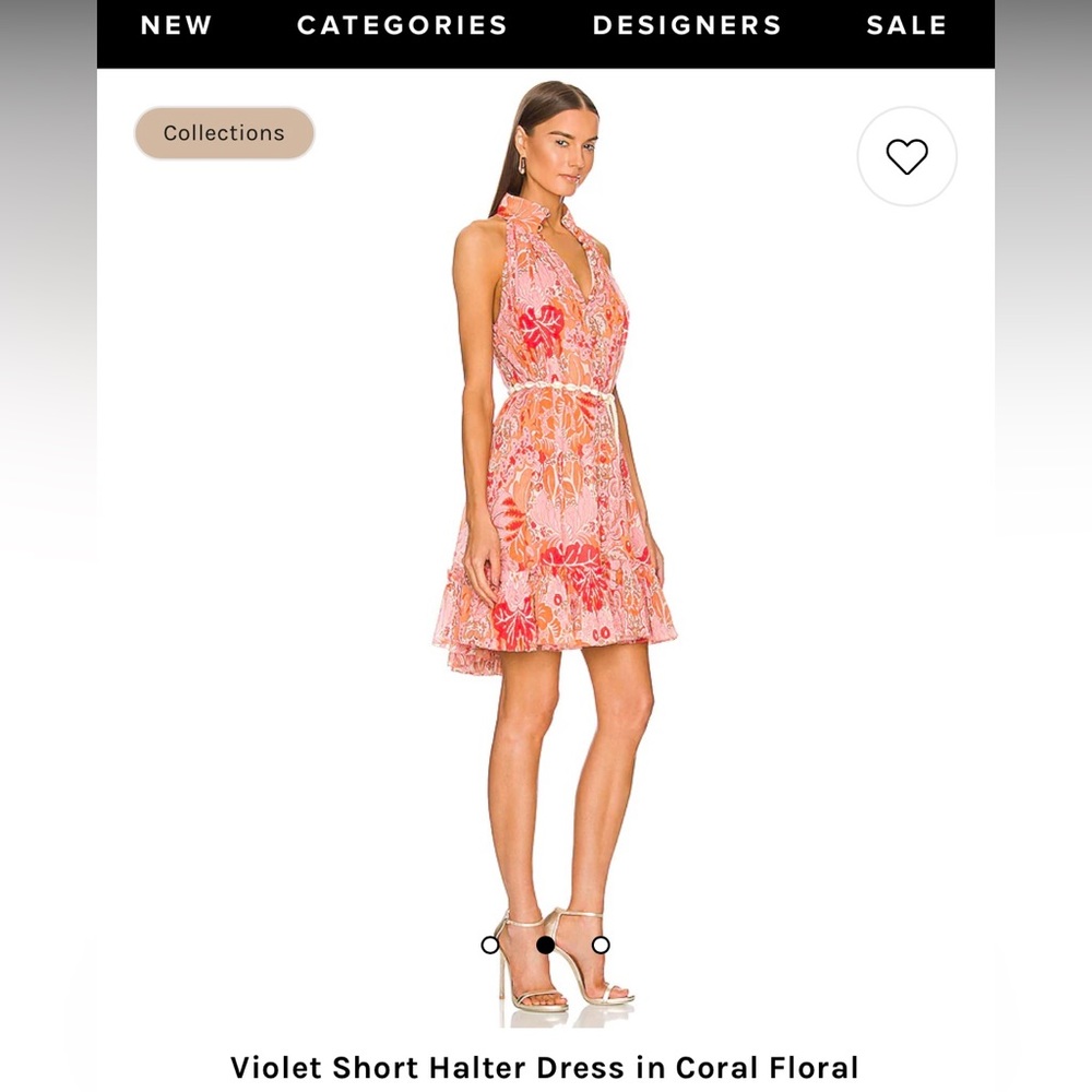 Zimmerman Size 4 Violet Short Halter Dress in Coral Floral